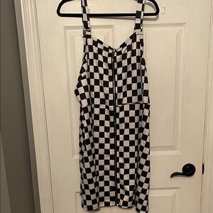 SHEIN Black and White Checkered Dress